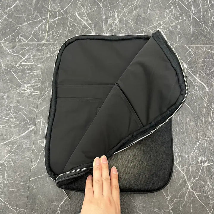 [BUNJANG] Surgery Clover Clutch Bag Black Denim / 써저리 데님 진 클로버 클러치 백 블랙 데님