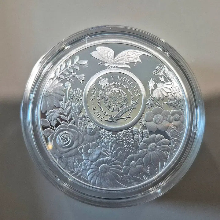 [SOLD OUT] 한정판 스와로브스키 보석 삽입 나비은화 1온스