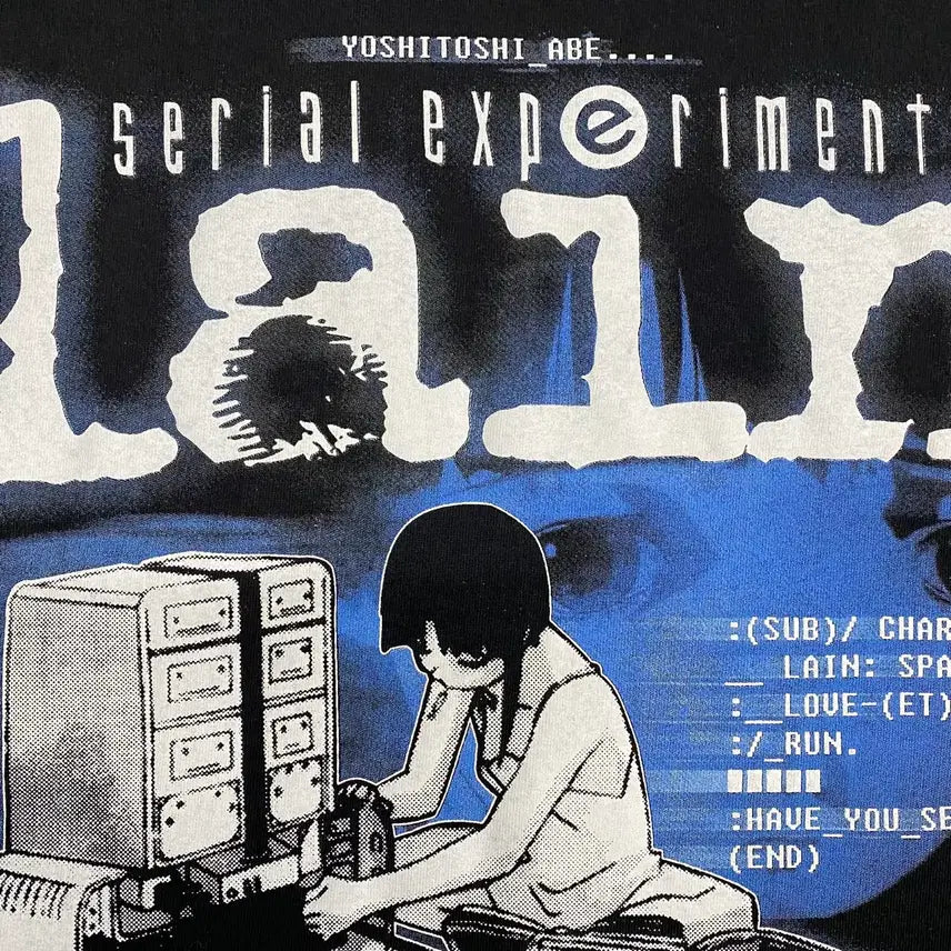 [BUNJANG] Serial Experiments Lain Bootleg Animation T-shirt / 시리얼 익스페리먼츠 레인 부틀렉 애니메이션 티셔츠 애니티