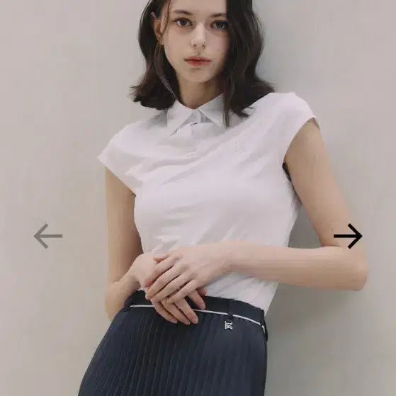 [BUNJANG] BERMUDA GRASS Basic Cap Sleeve PK T-Shirt - White / 버뮤다그래스 / 베이직 캡슬리브 PK 티셔츠 - 화이트