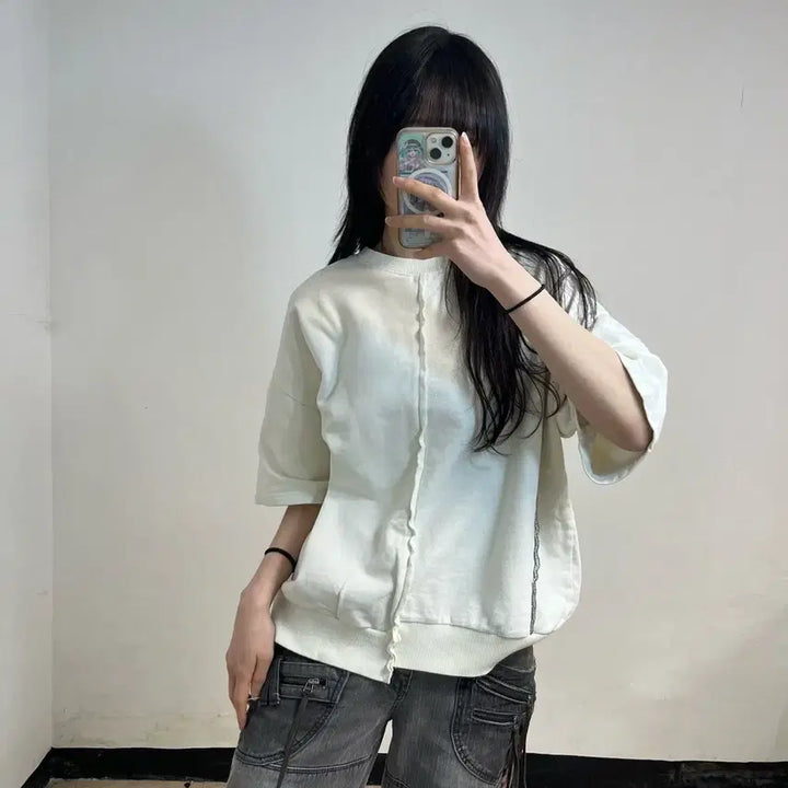 [BUNJANG] Andersson Bell White Overlock T-shirt / 앤더슨벨 화이트 오버록 반팔