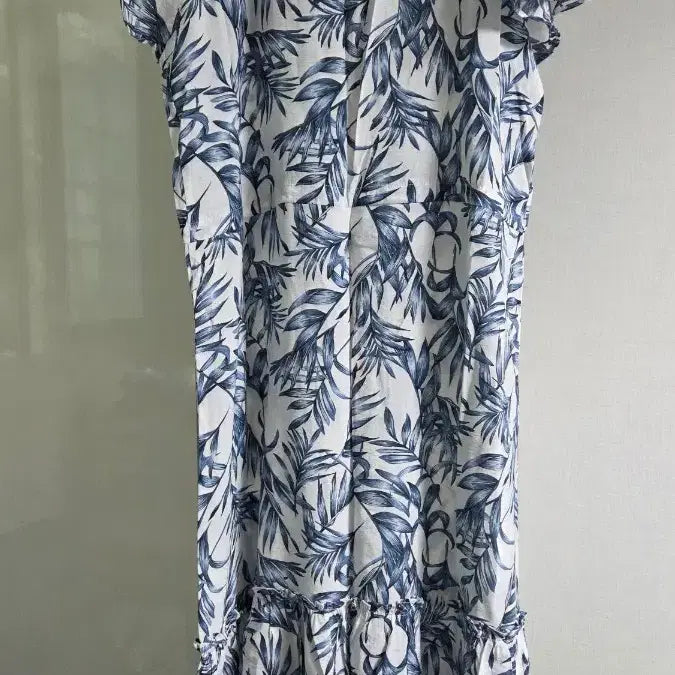 [SOLD OUT] 블루 잎 패턴 롱 원피스