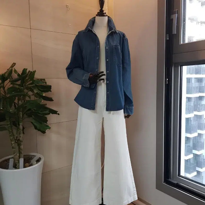 [BUNJANG] Loose Fit Denim Shirt / 데님 셔츠 새상품 55~66추천 루즈핏 꾸안꾸 필수템
