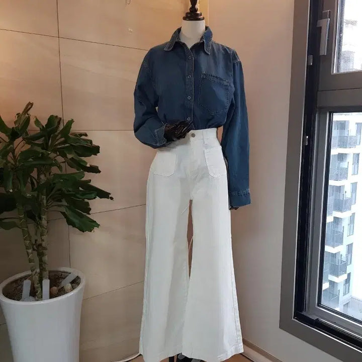 [BUNJANG] Loose Fit Denim Shirt / 데님 셔츠 새상품 55~66추천 루즈핏 꾸안꾸 필수템