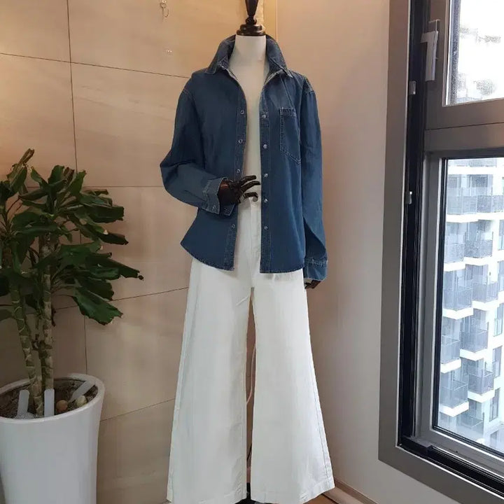 [BUNJANG] Loose Fit Denim Shirt / 데님 셔츠 새상품 55~66추천 루즈핏 꾸안꾸 필수템