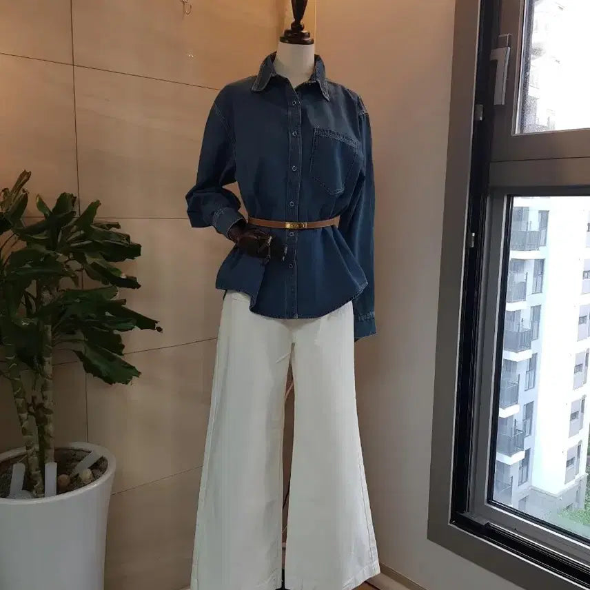 [BUNJANG] Loose Fit Denim Shirt / 데님 셔츠 새상품 55~66추천 루즈핏 꾸안꾸 필수템