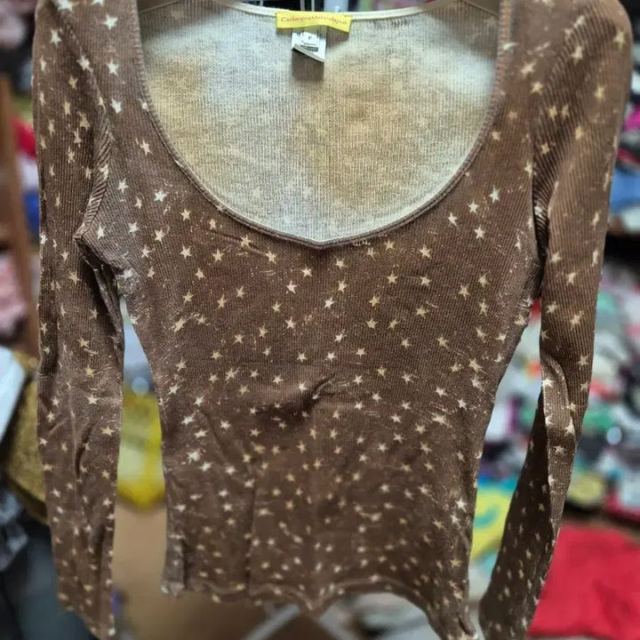 [BUNJANG] Catherine Malandrino Star Pattern Long Sleeve T-shirt / 캐서린 말란드리노 별 패턴 긴팔 티셔츠