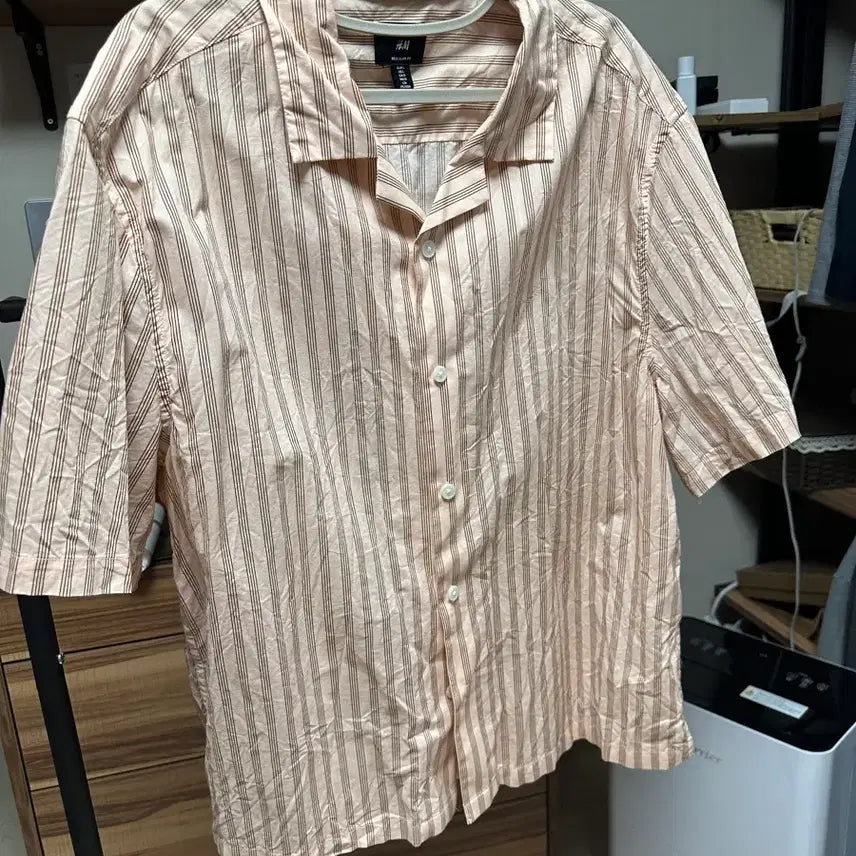 [BUNJANG] H&amp;M Cotton Camp Shirt Regular Fit / 에이치엔앰 H&amp;M 코튼 캠프 셔츠 레귤러핏 (105)