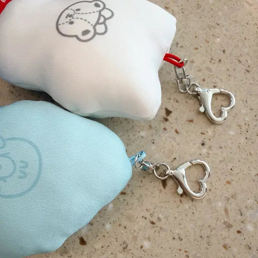 [BUNJANG] Sanrio Hello Kitty &amp; Hangyodon Cushion Keyring Set / 산리오 헬로키티 한교동 빵빵 키링 쿠션키링