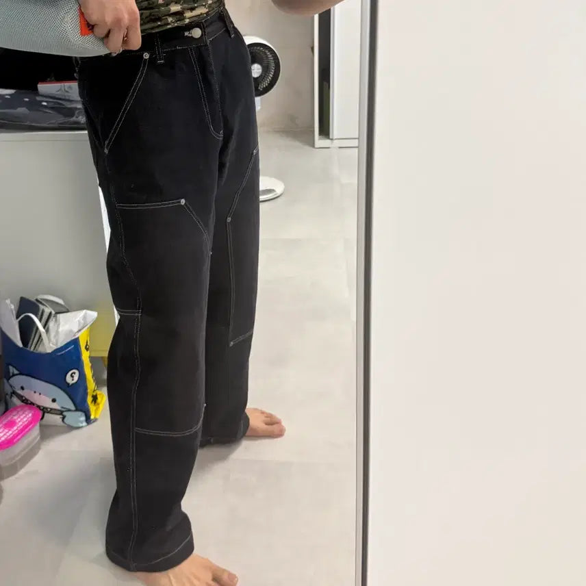 [BUNJANG] Neujo Carpenter Stitch Denim Pants / 느좋 카펜터 스티치 데님팬츠