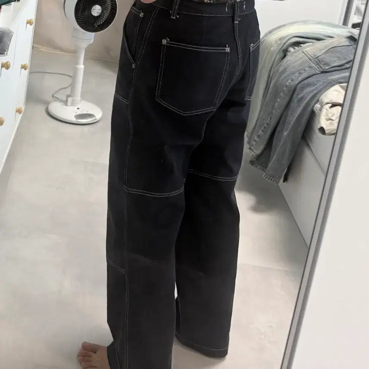 [BUNJANG] Neujo Carpenter Stitch Denim Pants / 느좋 카펜터 스티치 데님팬츠