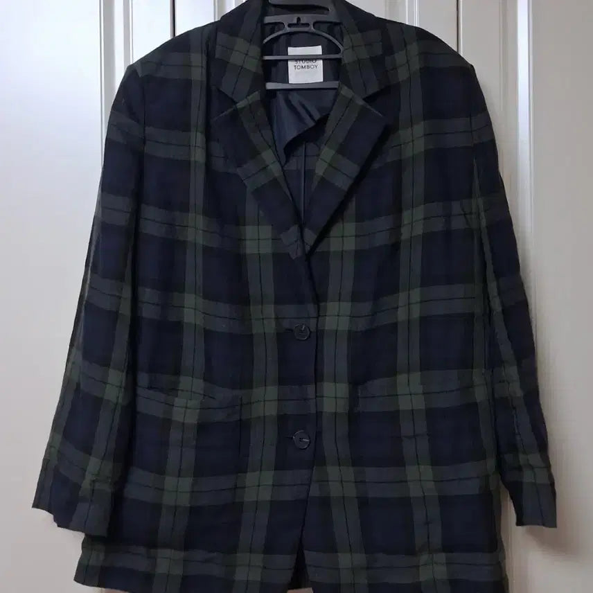 [BUNJANG] Studio Tomboy Linen Check Loose Fit Jacket / 스튜디오톰보이 린넨체크홑겹자켓 루즈핏 봄여름