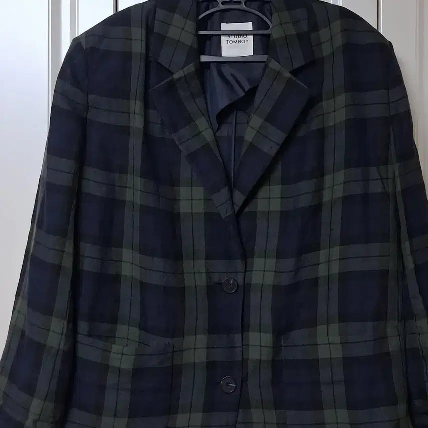 [BUNJANG] Studio Tomboy Linen Check Loose Fit Jacket / 스튜디오톰보이 린넨체크홑겹자켓 루즈핏 봄여름
