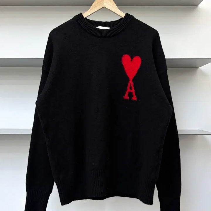 [BUNJANG] Ami Big Heart Intarsia Sweater / 아미 빅 하트 인타르시아 스웨터