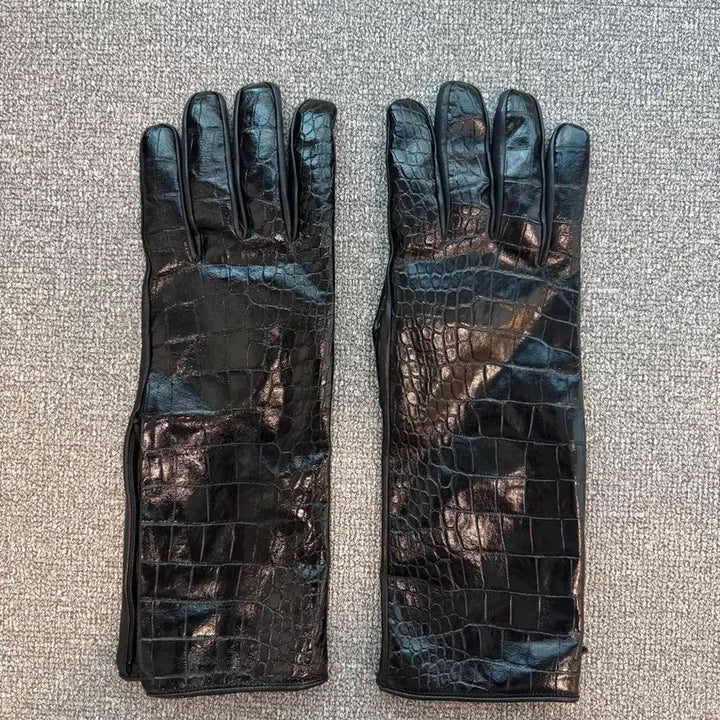 [BUNJANG] Versace Crocodile Long Leather Gloves / 베르사체 크로커다일 롱 레더 글러브 OS