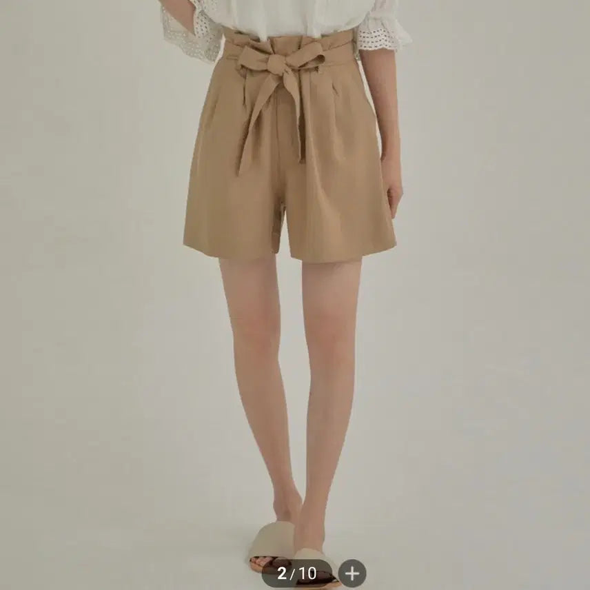 [BUNJANG] Roem Ribbon Shorts Beige (Size 28) / 로엠 리본 반바지 베이지(28)