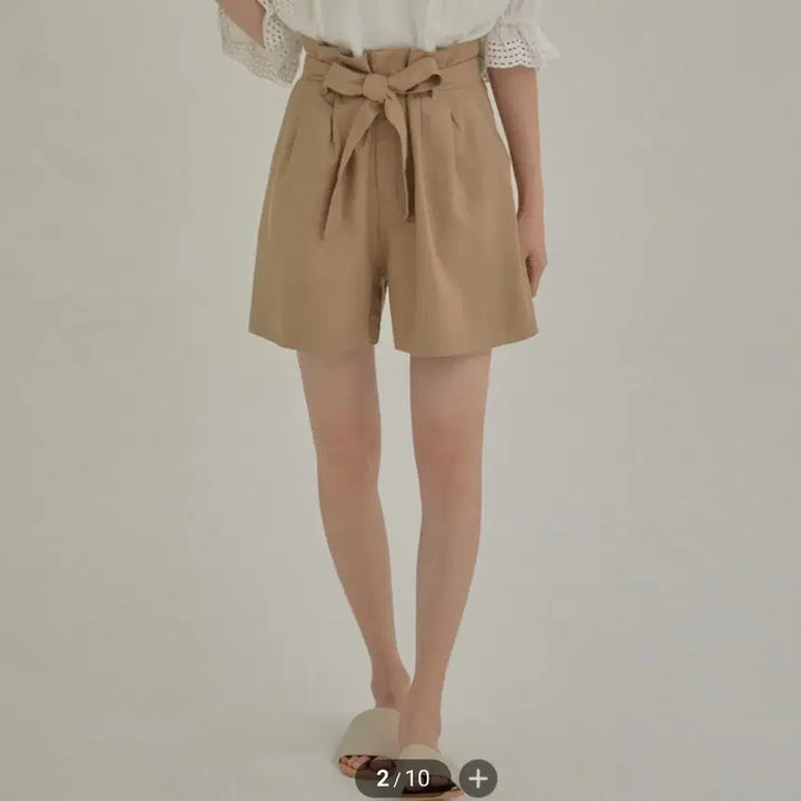 [BUNJANG] Roem Ribbon Shorts Beige (Size 28) / 로엠 리본 반바지 베이지(28)