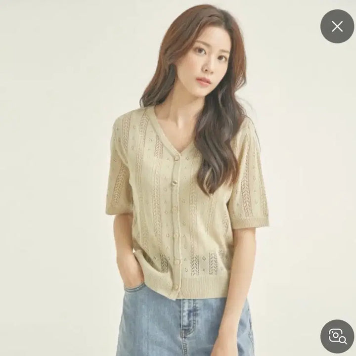 [BUNJANG] ROEM Scassi Short Sleeve Cardigan Beige (M) / 로엠 스카시 반팔 가디건 베이지(M)