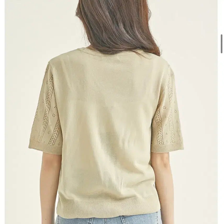 [BUNJANG] ROEM Scassi Short Sleeve Cardigan Beige (M) / 로엠 스카시 반팔 가디건 베이지(M)
