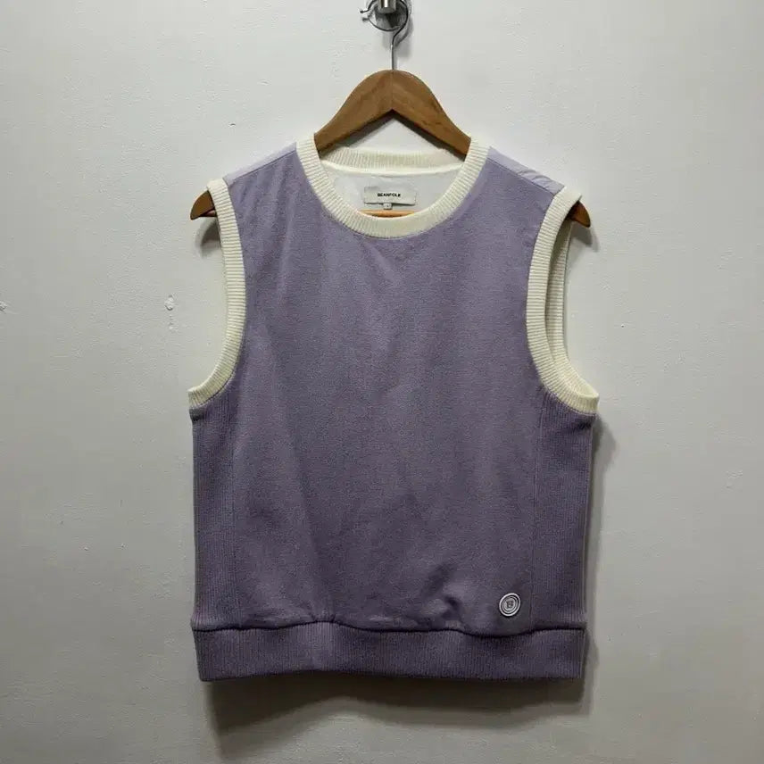 [BUNJANG] Beanpole Lavender Knit Vest L / 빈폴 라벤더 컬러 니트 베스트 L