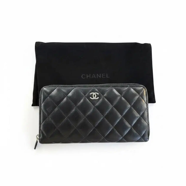 [BUNJANG] Chanel Classic Long Wallet Lambskin Silver Hardware / 샤넬 정품 클래식 장지갑 지퍼 램스킨 은장