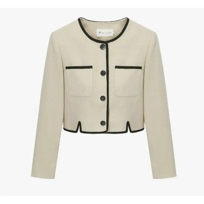 [BUNJANG] It MICHAA 23 Line Block Crop Tweed Jacket Size 55 / 23 잇미샤 라인블록 크롭 트위드자켓 55