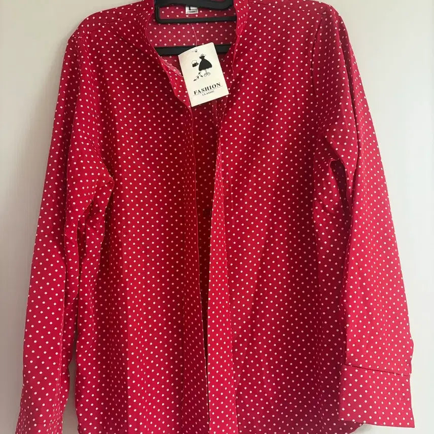 [BUNJANG] Red Dot Pattern Shirt / 레드 도트 셔츠 새상품