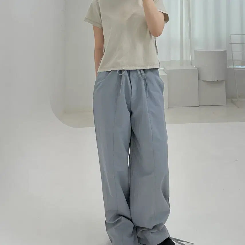 [BUNJANG] Cut-out String Waist Pants / 절개 스트링 팬츠