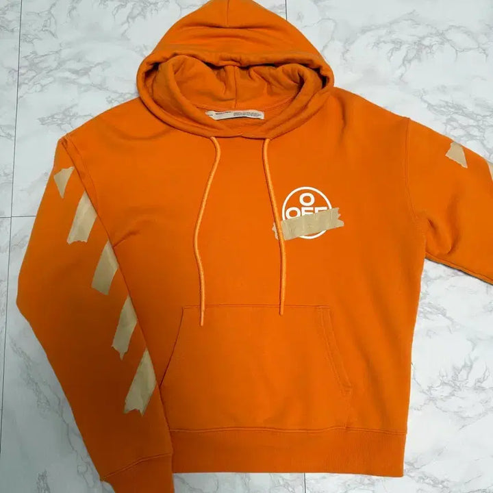 [BUNJANG] OFF-WHITE Orange Hoodie / OFF-WHITE 오프화이트 오렌지 후드티