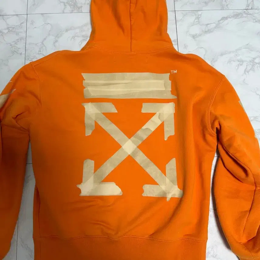 [BUNJANG] OFF-WHITE Orange Hoodie / OFF-WHITE 오프화이트 오렌지 후드티