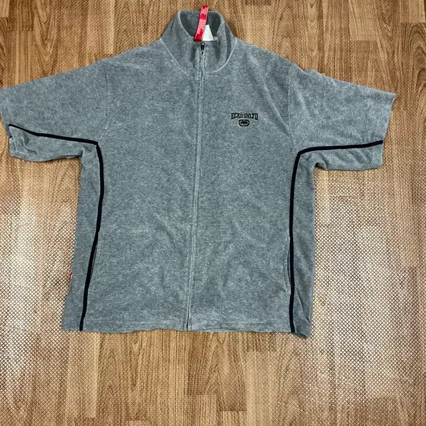 [BUNJANG] Oversized Half Zip-Up T-Shirt / 타월 재질 오버핏 반팔 집업