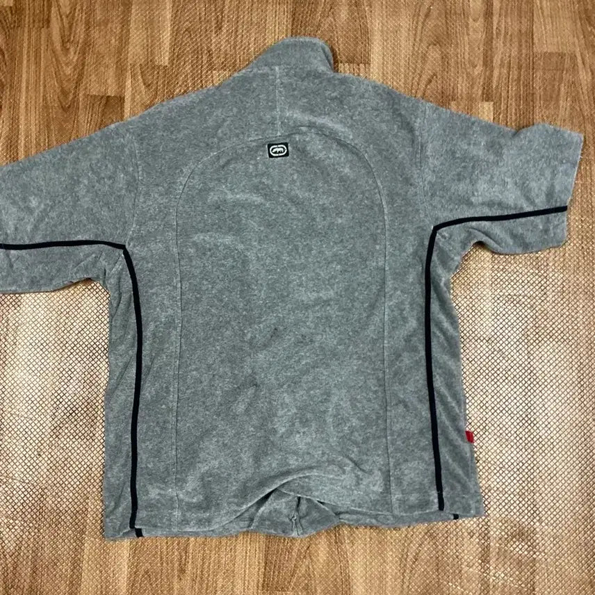 [BUNJANG] Oversized Half Zip-Up T-Shirt / 타월 재질 오버핏 반팔 집업