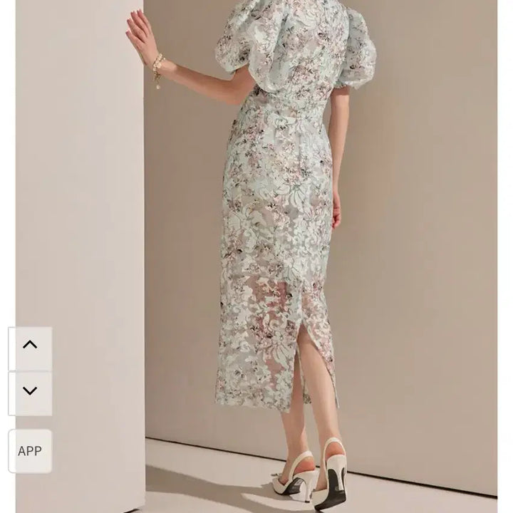[BUNJANG] Dint Floral Puff Flower Pattern Dress (Pink) / 딘트 플로럴 퍼프 플라워 패턴 드레스(핑크)