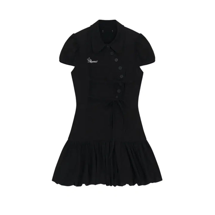 [BUNJANG] Cassico Puff Preppy Mini Dress Black / 카시코 퍼프 프레피 미니 드레스 블랙