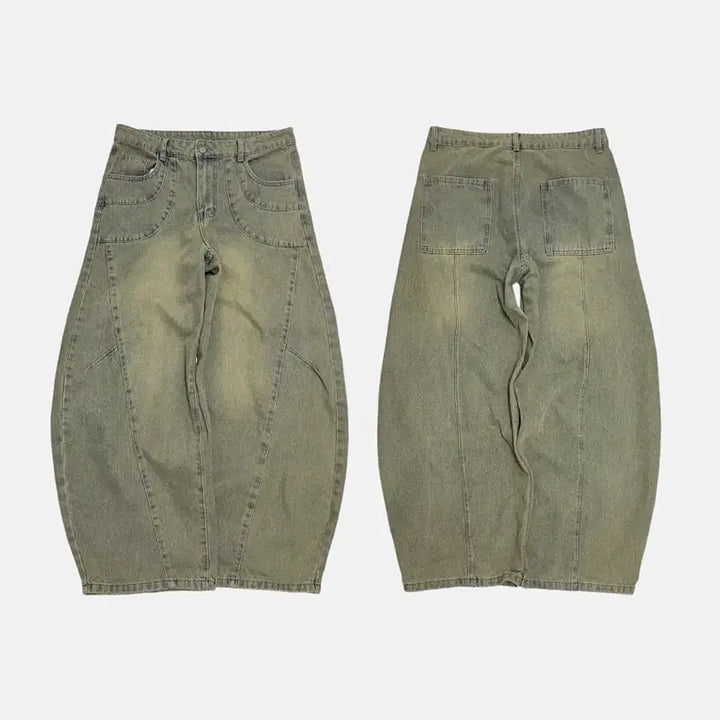 [SOLD OUT] 빈티지 워시드 벌룬 데님 팬츠 워싱 청바지