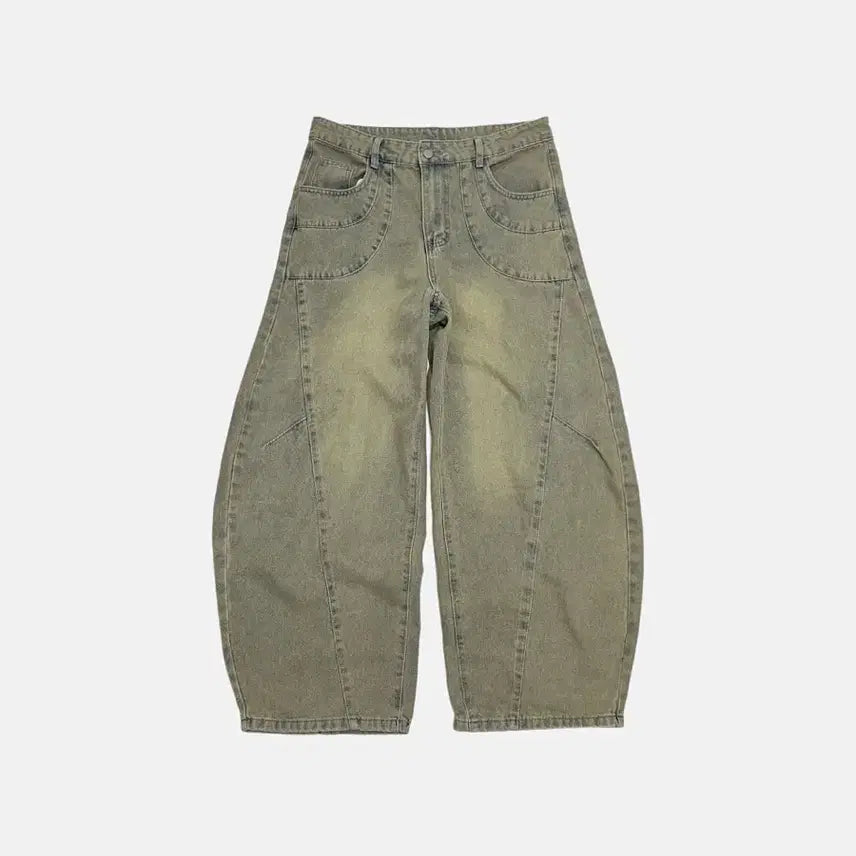 [SOLD OUT] 빈티지 워시드 벌룬 데님 팬츠 워싱 청바지