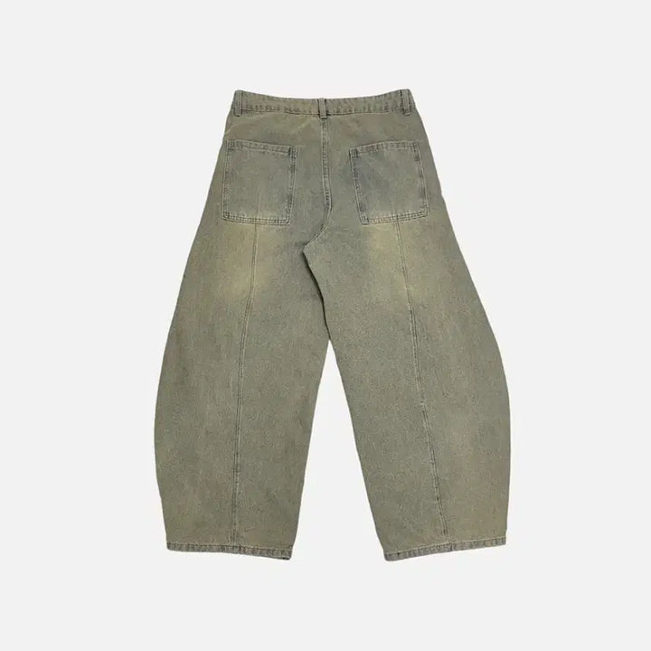 [SOLD OUT] 빈티지 워시드 벌룬 데님 팬츠 워싱 청바지