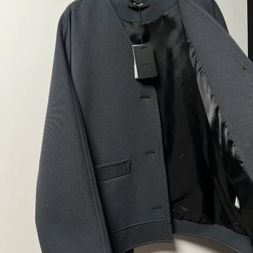 [BUNJANG] Oversized Collarless Jacket / 시스템 자켓
