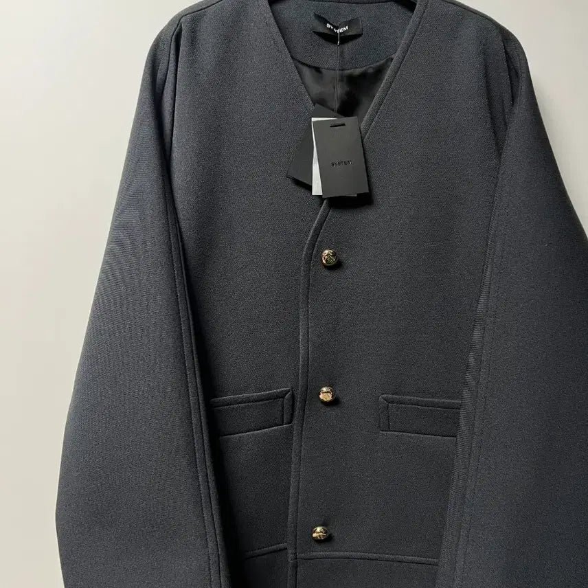 [BUNJANG] Oversized Collarless Jacket / 시스템 자켓