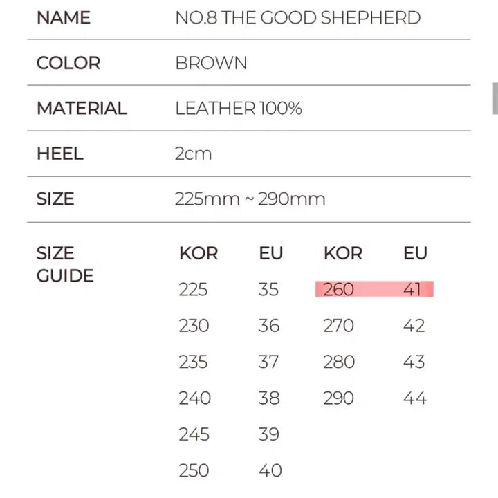 [BUNJANG] The Good Shepherd Jerusalem Leather Sandals Brown 41 / 예루살렘 더굿셰퍼드 소가죽샌들 브라운 41(260~265)