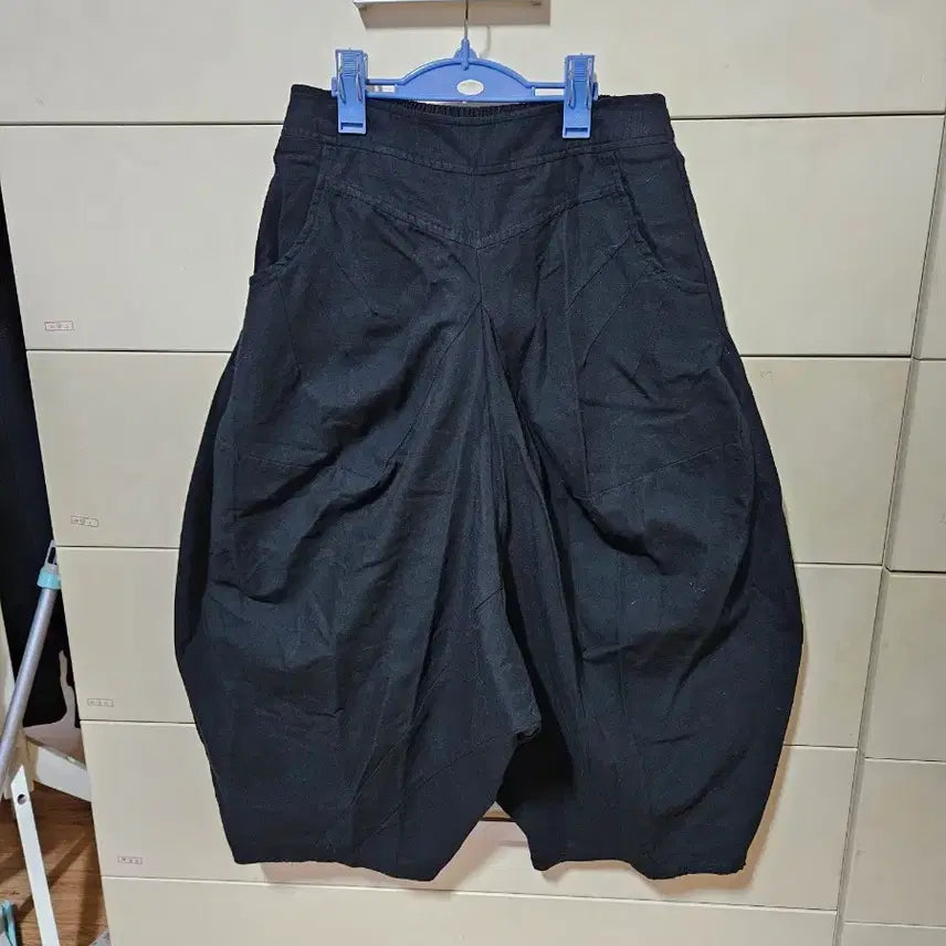 [BUNJANG] Black Baggy 8-Part Pants - Large / 블랙 배기 8부 바지 라지