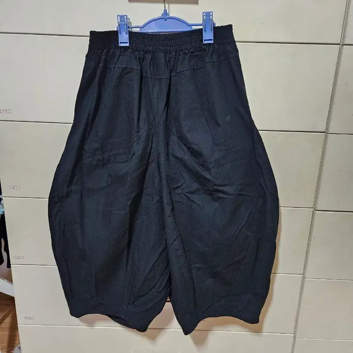 [BUNJANG] Black Baggy 8-Part Pants - Large / 블랙 배기 8부 바지 라지
