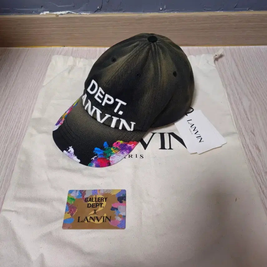 [BUNJANG] Gallery Dept x Lanvin Painted Cap Black / 갤러리 디파트먼트 x 랑방 페인티드 캡 블랙