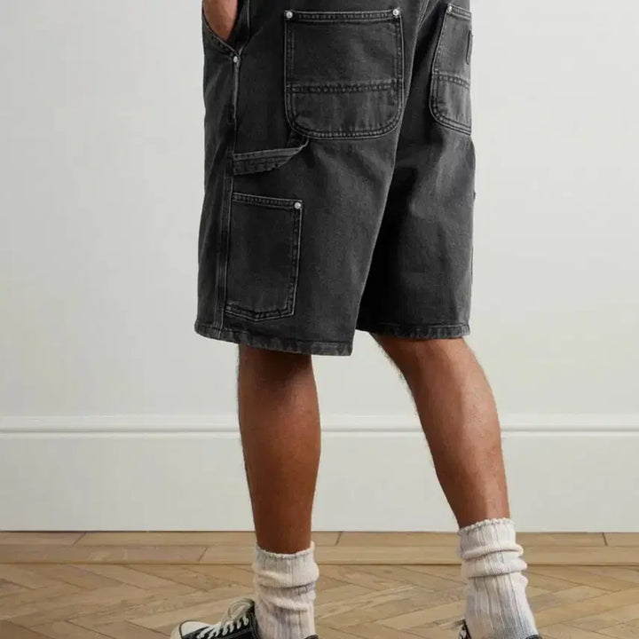 [BUNJANG] Carhartt Rivet Shorts Black Washed / 칼하트 리벳 쇼츠 반바지 블랙 워시드