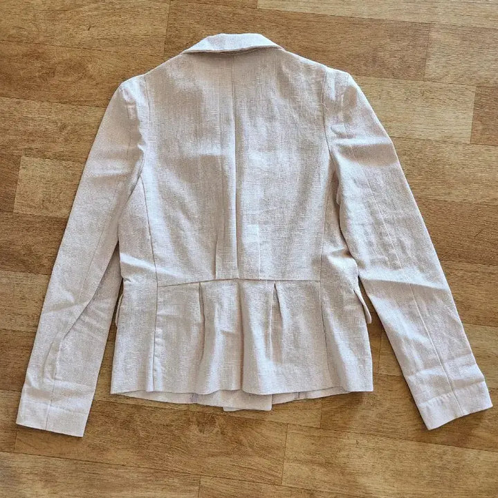 [BUNJANG] Beige Linen Double-Button Jacket &amp; Skirt Set / 베이지 린넨 더블버튼 자켓,스커트 셋트