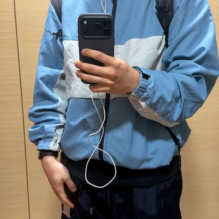 [BUNJANG] Mahagrid Dobby Windbreaker Blue / 급처 마하그리드 도비 윈드브레이커 블루 판매