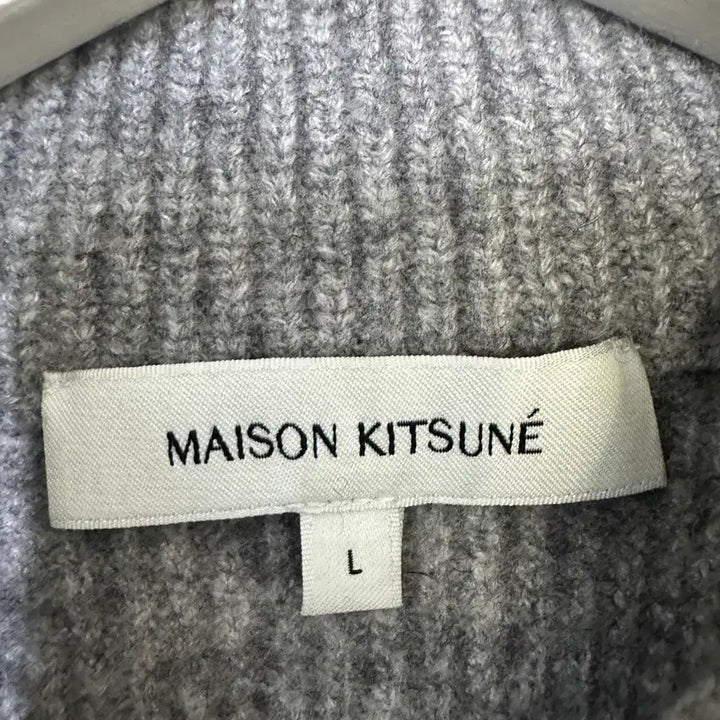 [BUNJANG] Maison Kitsune Half-Zip Knit Sweater / [실측여성L] 메종키츠네 반집업 니트 만원샵