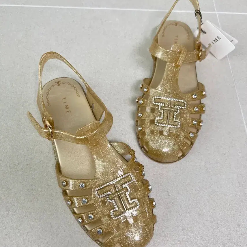 [BUNJANG] Time Jelly Sandals Gold Size 240 / 타임 젤리 샌들