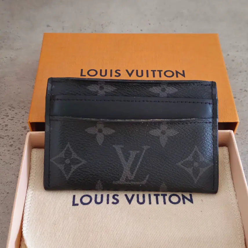 [BUNJANG] Louis Vuitton Monogram Eclipse Double Card Holder (M62170) / 루이비통 모노그램 이클립스 더블 카드 홀더 (M62170)
