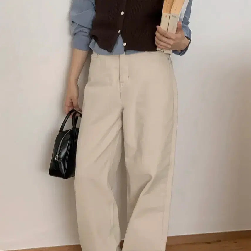 [BUNJANG] 98°C Cream Wide Pants / 98도씨 크림 와이드 팬츠